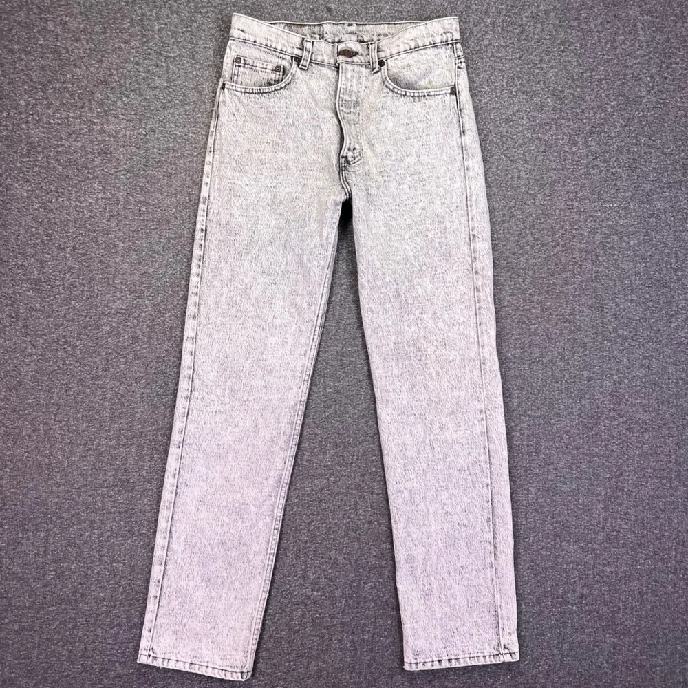 Vintage 80s Levis 505 Jeans Mens 31x31 Acid Wash Grey Made in USA Straight Leg